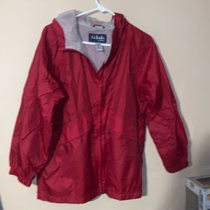 LL Kids by LL Bean Red vintage Rain Jacket Kids Large 14/16